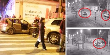 VIDEO cu puternic impact emoțional | Trei mașini au fost implicate într-un violent accident, într-o intersecție din Oradea