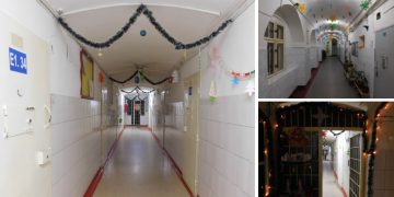 FOTO. Penitenciarul din Oradea, împodobit cu brazi și cu ornamente create de deținuți