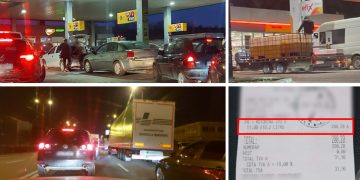 Aglomerație la pompe | De teama scumpirilor, șoferii din Oradea și mai multe localități din Bihor au format cozi kilometrice la benzinării. În Beiuș motorina a ajuns la 11 lei/litru