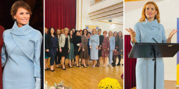 Șefa femeilor liberale din Bihor, apariție identică cu a Melaniei Trump, la Casa Albă, la preluarea mandatului de către Donald Trump
