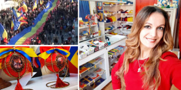 Jurista care împânzește România cu steaguri tricolore | A făcut un drapel de 100 de metri și o stemă regală brodată manual pentru Regele Mihai