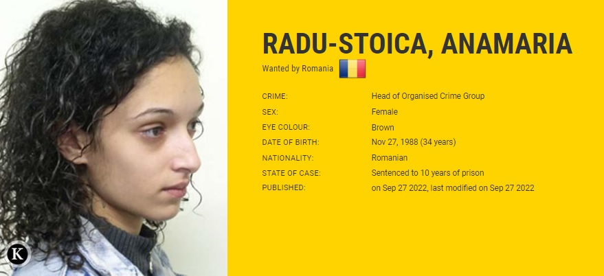 O româncă, pe lista celor mai căutate infractoare din lume | Pentru ce a fost condamnată