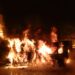 VIDEO. Incendiu de proporții în noaptea de Crăciun, în parcul auto al unei firme din Oradea