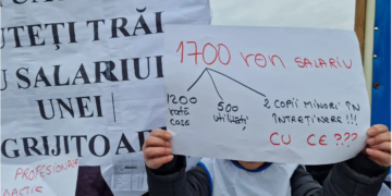 Cel mai mare sindicat din Educație, protest în fața Prefecturii Bihor | Personalul nedidactic din școli are venituri între 1.700 și 2.200 de lei