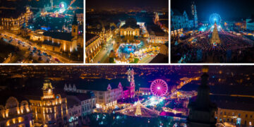 FOTO. Explozie de lumini și culoare la Târgul de Crăciun, din Oradea | Iluminatul festiv a fost aprins de primarul Florin Birta, alături de zeci de copii