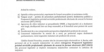 Ce l-a determinat pe Fenechiu să retragă proiectul. Demers în forță al marilor case de avocatură. Peste 1800 de avocați au semnat o petiție online