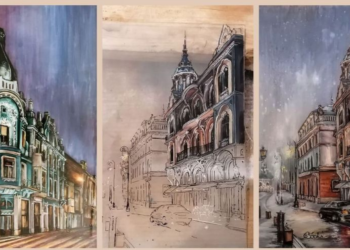 Artista care a pictat pe sticlă palatele Oradiei. Farmecul şi atmosfera aristocratică a orașului, la Posticum