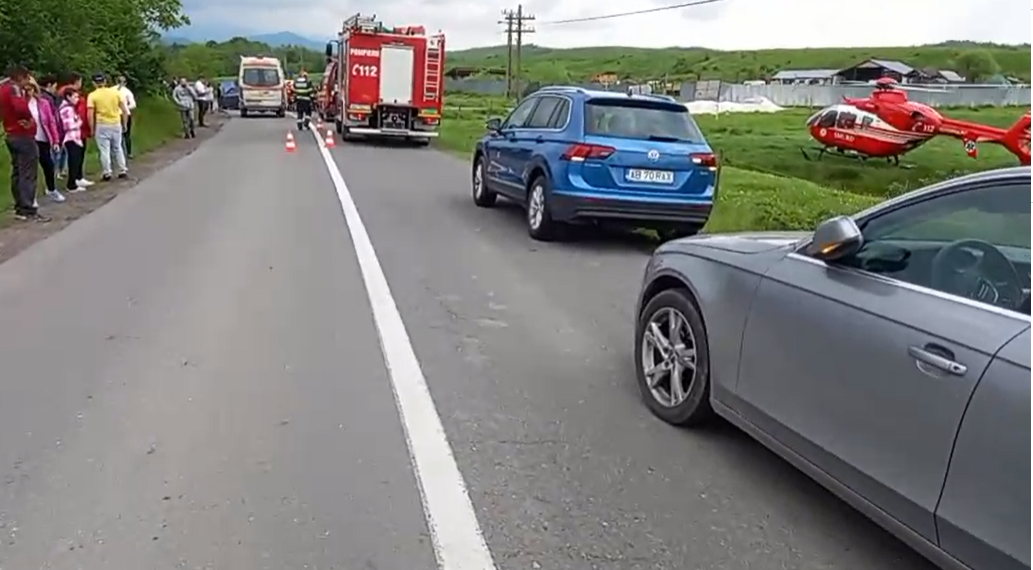 VIDEO.Accident la intrarea în Câmpani