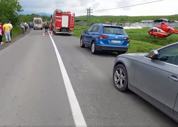 VIDEO.Accident la intrarea în Câmpani