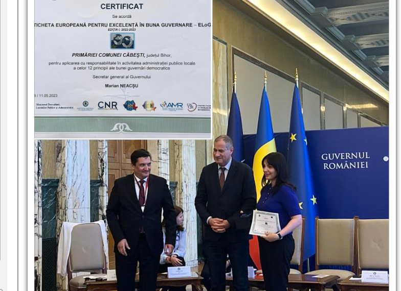 GALERIE. O comună din Bihor, premiată de Uniunea Europeană pentru bună guvernare