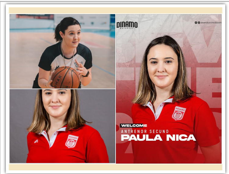La 23 de ani, singura femeie din staff-ul tehnic al unei echipe din Liga Națională de Baschet Masculin. Orădeanca Paula Nica revine ca antrenor second la Dinamo
