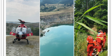 Bărbat înecat în zona lacului Laguna Albastră, salvat de ISU Bihor, internat stabilizat la Spitalul din Oradea