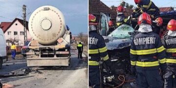 Manevre pentru descarcerarea unei persoane, trafic blocat după ciocnirea a două utilitare în zona Cornițel