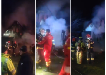 Incendiu transmis în direct pe facebook. Un vârstnic ardea în casă în timp ce opoziția locală făcea circ electoral