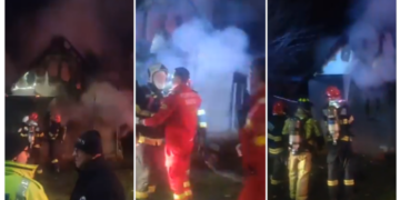 Incendiu transmis în direct pe facebook. Un vârstnic ardea în casă în timp ce opoziția locală făcea circ electoral