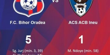 FC Bihor, locul 1  asigurat cu două etape înainte de final după victoria cu 5-1 cu ACS ACB Ineu