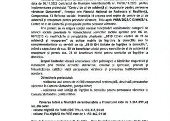 7,2 milioane lei investiți în centrul de zi pentru vârstnici din Sântandrei