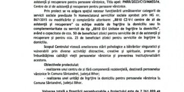 7,2 milioane lei investiți în centrul de zi pentru vârstnici din Sântandrei