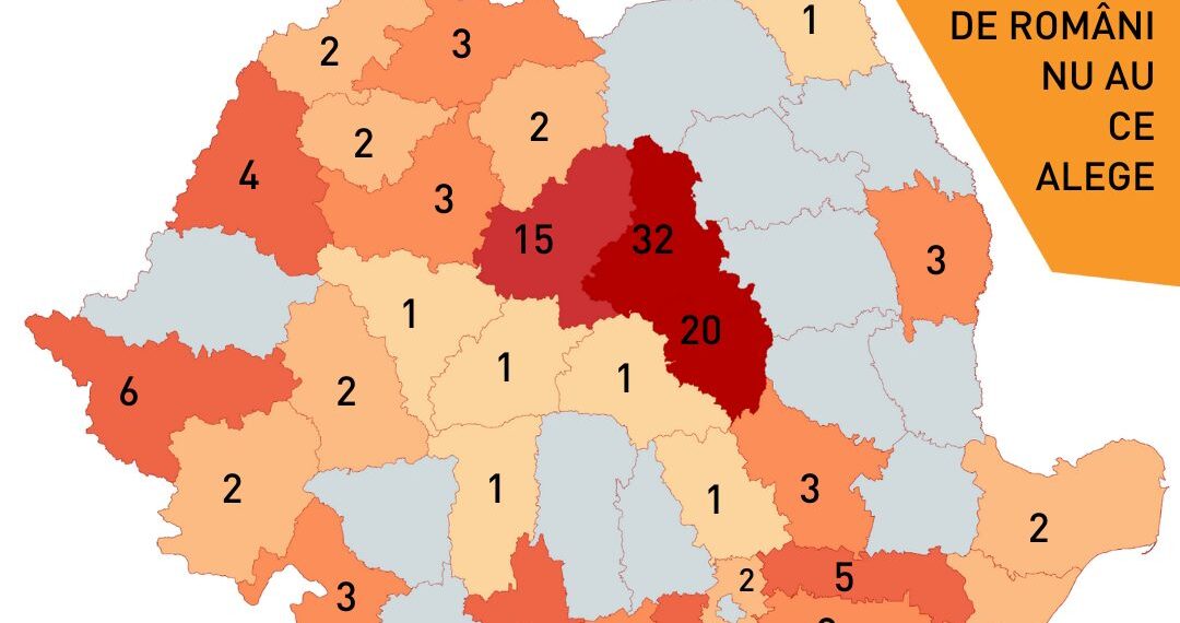 În 134 de localități există doar un candidat. 4 localități sunt din Bihor