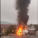 Un autocamion și un tir au ars violent pe DN 76 la Ceica