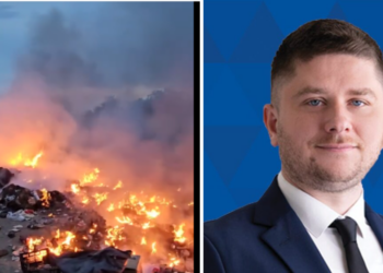 Tânărul primar de Tinca, Vlad Popa își intră în rol. Azi noapte a chemat poliția, pompierii și garda de mediu,  după ce un morman de gunoaie ardea în spatele pieței