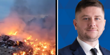 Tânărul primar de Tinca, Vlad Popa își intră în rol. Azi noapte a chemat poliția, pompierii și garda de mediu,  după ce un morman de gunoaie ardea în spatele pieței
