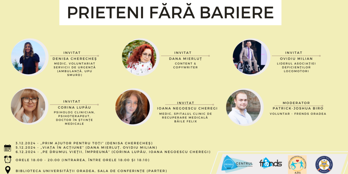 „Prieteni Fără Bariere”: o echipă de voluntari orădeni se mobilizează pentru a aduce în prim-plan vocile persoanelor care trăiesc cu dizabilități 