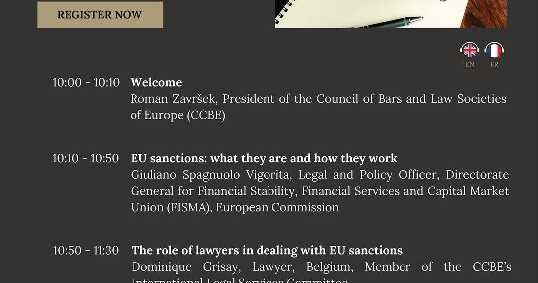 Avocații din România invitați la un webinar european dedicat regimului sancțiunilor UE