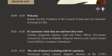 Avocații din România invitați la un webinar european dedicat regimului sancțiunilor UE