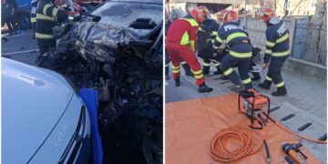 Impact între un autotren și trei autoturisme pe DN 1, în Aușeu