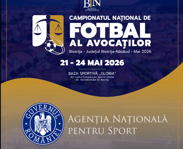 Bistrița găzduiește Campionatul Național de Fotbal al Avocaților 2026, care primește sprijinul Agenției Naționale pentru Sport