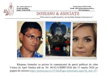 Reacție după comunicatul Curții de Apel Oradea în cazul Burduja. Casa de avocatură Doseanu & Asociații publică integral poziția familiei
