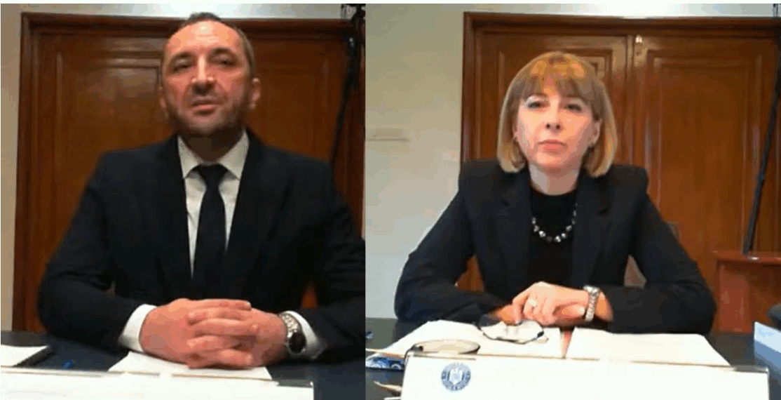 Procurorii Marius-Ionel Ștefan și Marinela Mincă. Foto: captură video – Ministerul Justiției