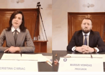 Procuror Cristina Chiriac – Procuror Marius Voineag sursa foto: captură ecran MJ