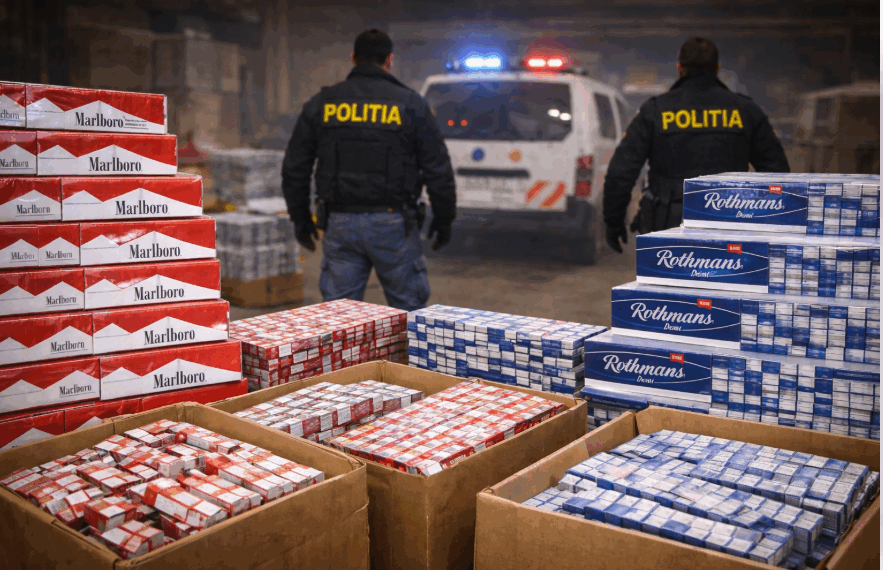 Captură uriașă de țigări de contrabandă în Oradea și Arad: peste 4,6 milioane de țigarete găsite la percheziții