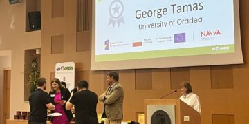 Performanță pentru Universitatea din Oradea. Doctorandul George Tamaș a urcat pe podium la competiția europeană „3 Minute Fame”