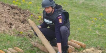 Arsenal din al Doilea Război Mondial, distrus în Bihor. Proiectile, bombe și grenade neutralizate prin explozii controlate
