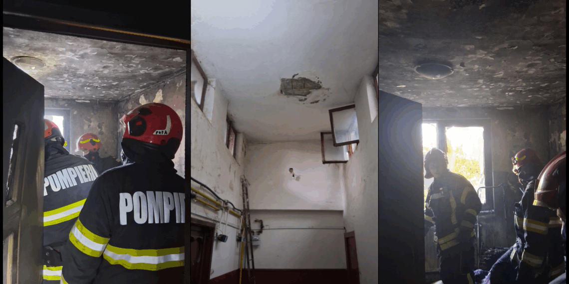 Incendiu izbucnit în această seară într-un apartament din Satu Mare. Flăcările ar fi pornit din camera copiilor