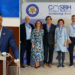 Foto: de la stânga la dreapta: dr. Florin Lăzărescu, președintele CMSR; dr. Dan Slăvescu, secretar general al CMS Bihor; dr. Liana Todor, președinta CMS Bihor; João Miguel Marques dos Santos, profesor asociat la Facultatea de Medicină a Universității din Coimbra; prof. dr. Anca Porumb; dr. Dan Căminescu, secretar general al CMSR; dr. Florin Lăzărescu; prof. dr. Ligia Vaida.