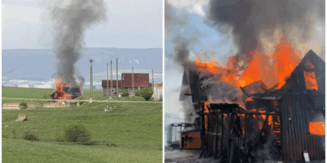 Incendiu devastator în Câmpia Turzii. O casă a fost mistuită complet de flăcări – VIDEO