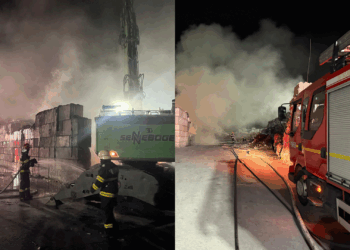 Incendiu la o platformă de deșeuri din Satu Mare! Pompierii au intervenit ore în șir pentru stingerea focului