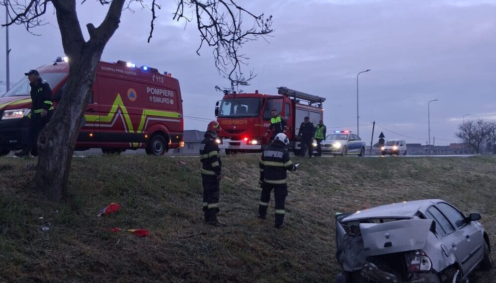 Dimineață cu accidente în județul Satu Mare! Pompierii au intervenit în Odoreu și la intrarea în Livada