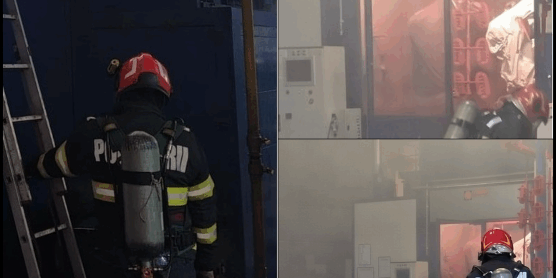 Fum dens și intervenție de urgență la un incendiu izbucnit într-o firmă din Oradea