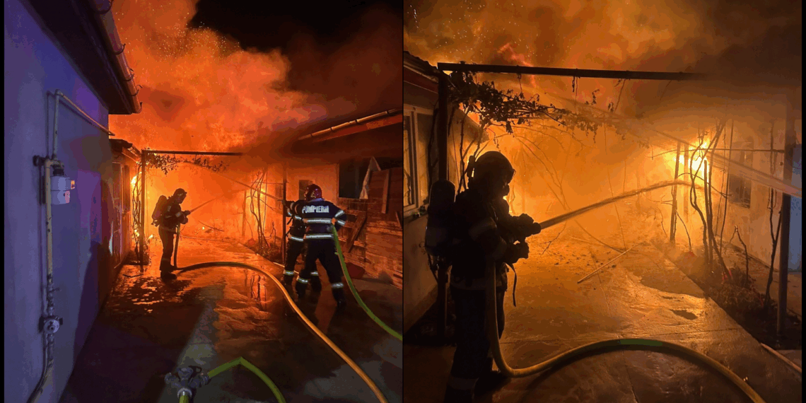 Gest extrem în fața incendiului. Proprietarul a încercat singur să oprească dezastrul
