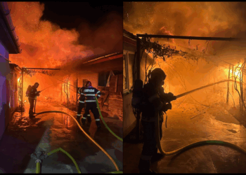 Gest extrem în fața incendiului. Proprietarul a încercat singur să oprească dezastrul