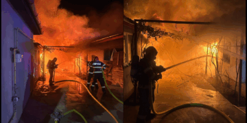 Gest extrem în fața incendiului. Proprietarul a încercat singur să oprească dezastrul