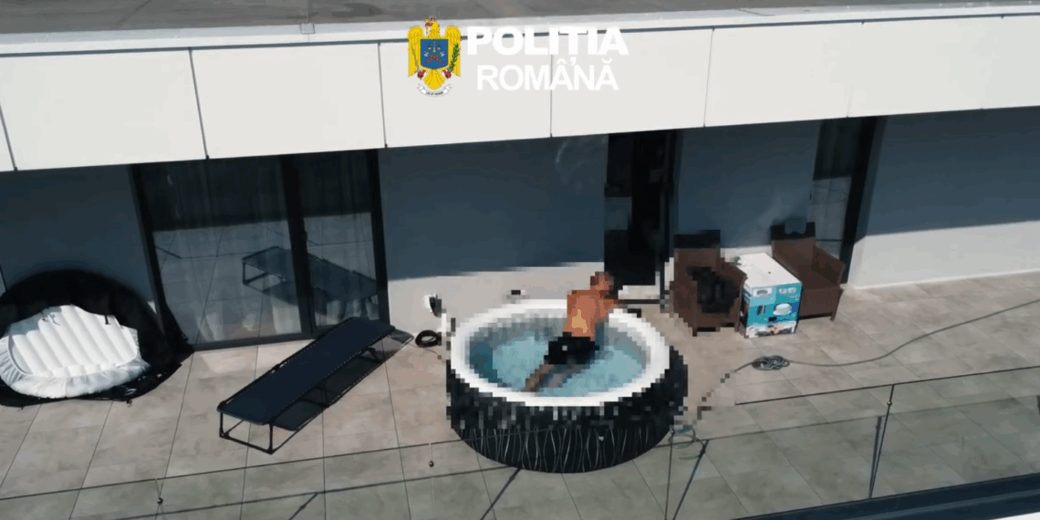 VIDEO. Operațiune ca în filme! Din piscină în arest. Final de drum pentru un fugar urmărit internațional