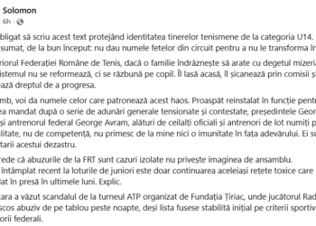 „Metoda Pixului”  declanșează o situație șocantă. Părinții acuză de abuz Federația Română de Tenis